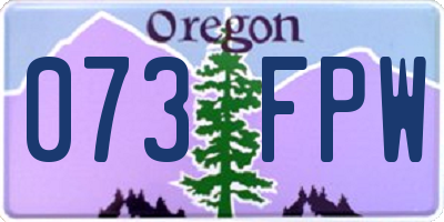 OR license plate 073FPW