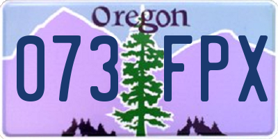OR license plate 073FPX