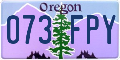 OR license plate 073FPY