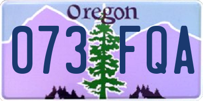 OR license plate 073FQA