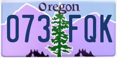 OR license plate 073FQK