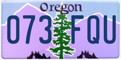 OR license plate 073FQU