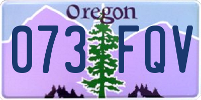OR license plate 073FQV