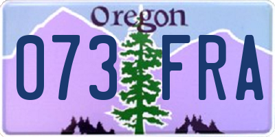 OR license plate 073FRA