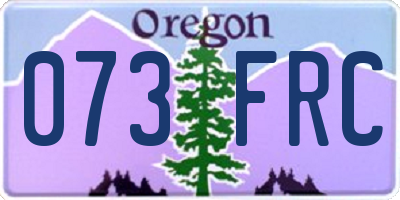 OR license plate 073FRC