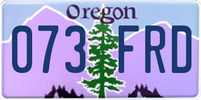 OR license plate 073FRD