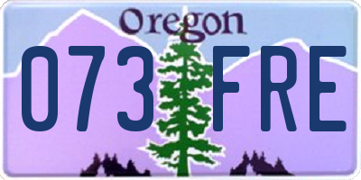 OR license plate 073FRE