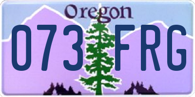 OR license plate 073FRG