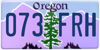 OR license plate 073FRH