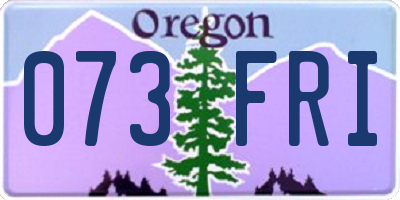 OR license plate 073FRI