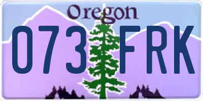 OR license plate 073FRK