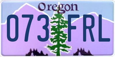 OR license plate 073FRL