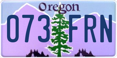 OR license plate 073FRN