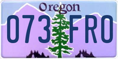 OR license plate 073FRO