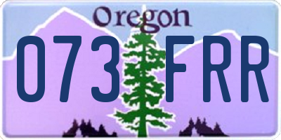 OR license plate 073FRR