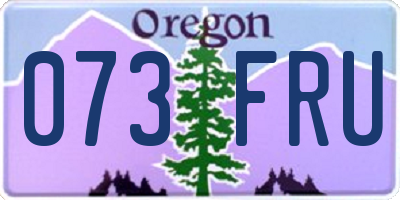 OR license plate 073FRU