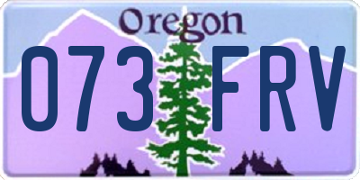 OR license plate 073FRV