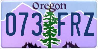 OR license plate 073FRZ