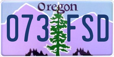 OR license plate 073FSD