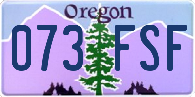 OR license plate 073FSF