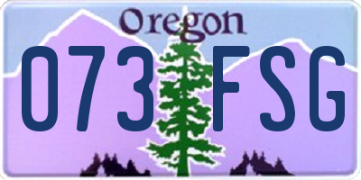 OR license plate 073FSG