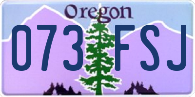 OR license plate 073FSJ