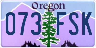OR license plate 073FSK