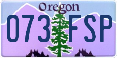 OR license plate 073FSP