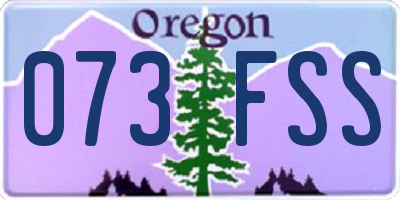 OR license plate 073FSS