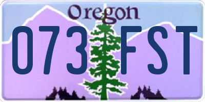 OR license plate 073FST