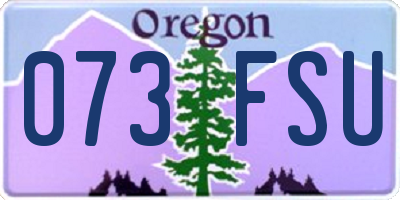 OR license plate 073FSU