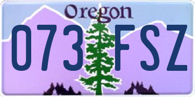 OR license plate 073FSZ