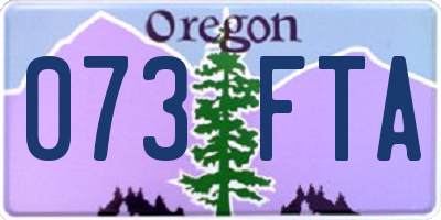 OR license plate 073FTA