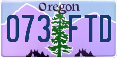 OR license plate 073FTD