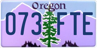 OR license plate 073FTE