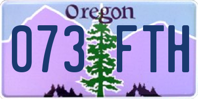 OR license plate 073FTH