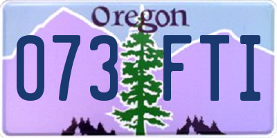 OR license plate 073FTI