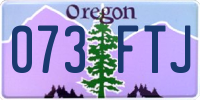 OR license plate 073FTJ