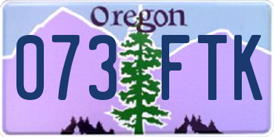 OR license plate 073FTK