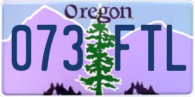 OR license plate 073FTL