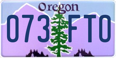 OR license plate 073FTO