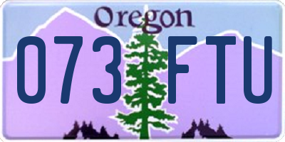 OR license plate 073FTU