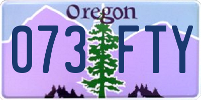 OR license plate 073FTY