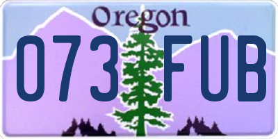 OR license plate 073FUB