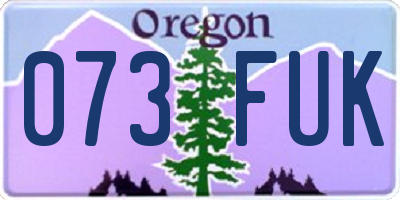 OR license plate 073FUK