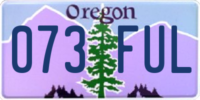 OR license plate 073FUL