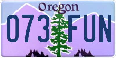OR license plate 073FUN