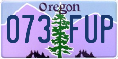 OR license plate 073FUP