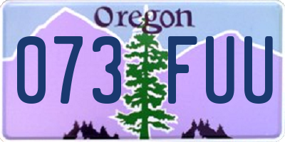 OR license plate 073FUU