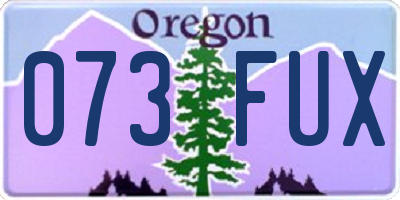 OR license plate 073FUX